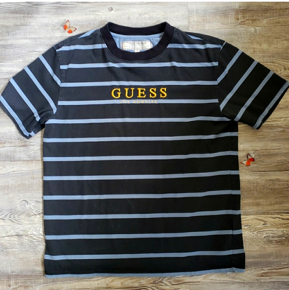 🌈Sold🌈Guess Navy and Light Blue Striped Tee